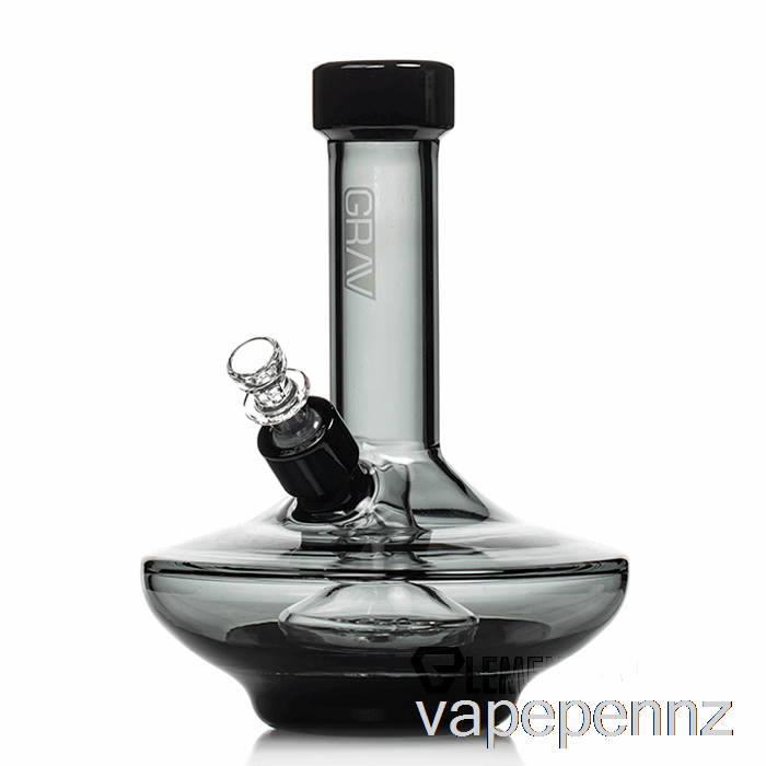 GRAV Small Wide Base Water Pipe Smoke / Black Accents VAPE NZ